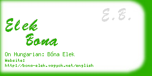 elek bona business card