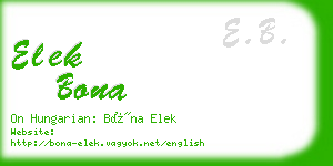 elek bona business card